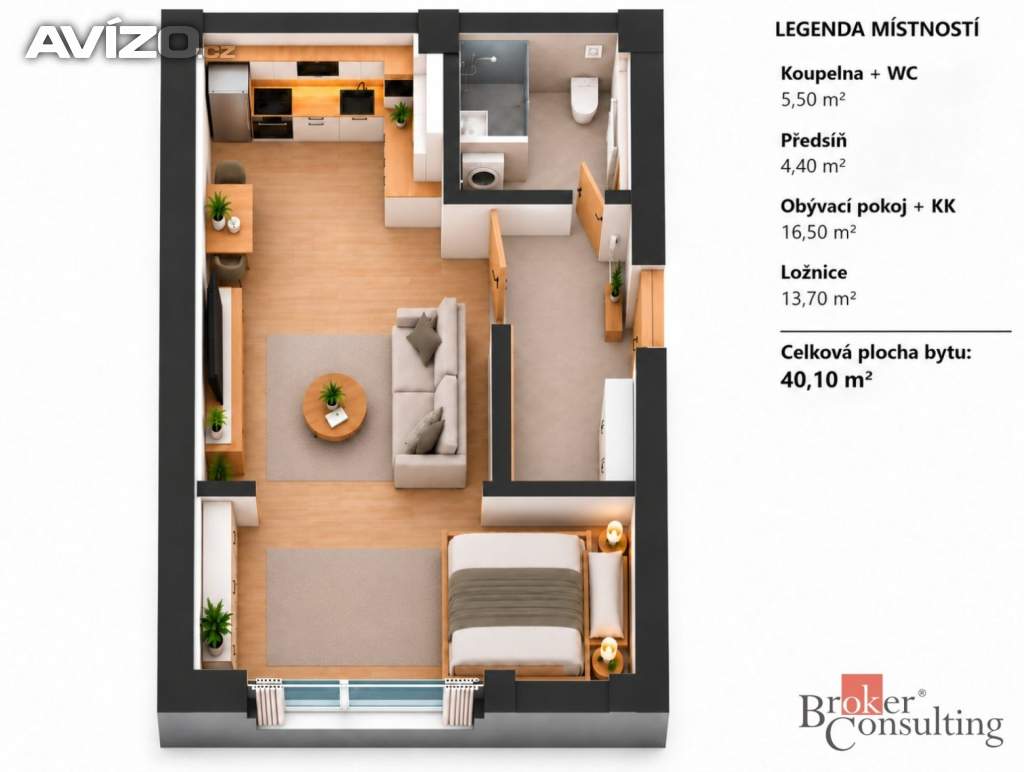 Foto inzerátu Prodej bytu 1+kk 42 m², Brno