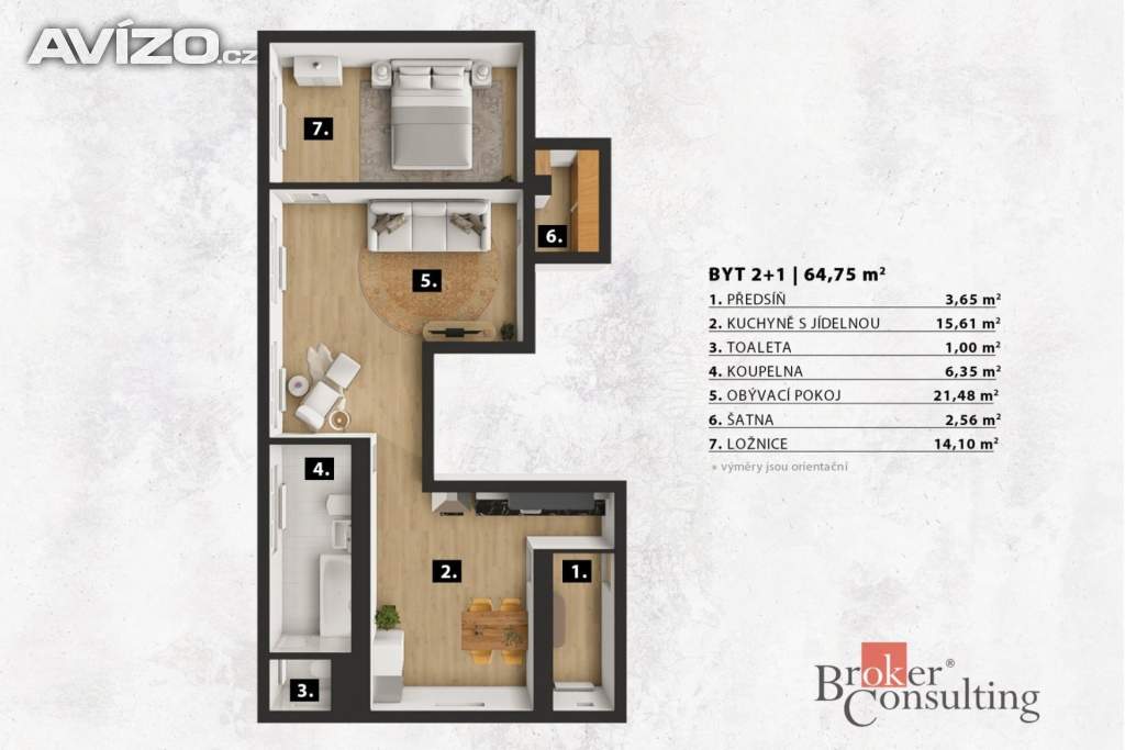 Foto inzerátu Pronájem bytu 2+1 64 m², Praha