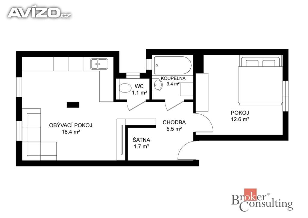 Foto inzerátu Prodej bytu 2+kk 45 m², Brno