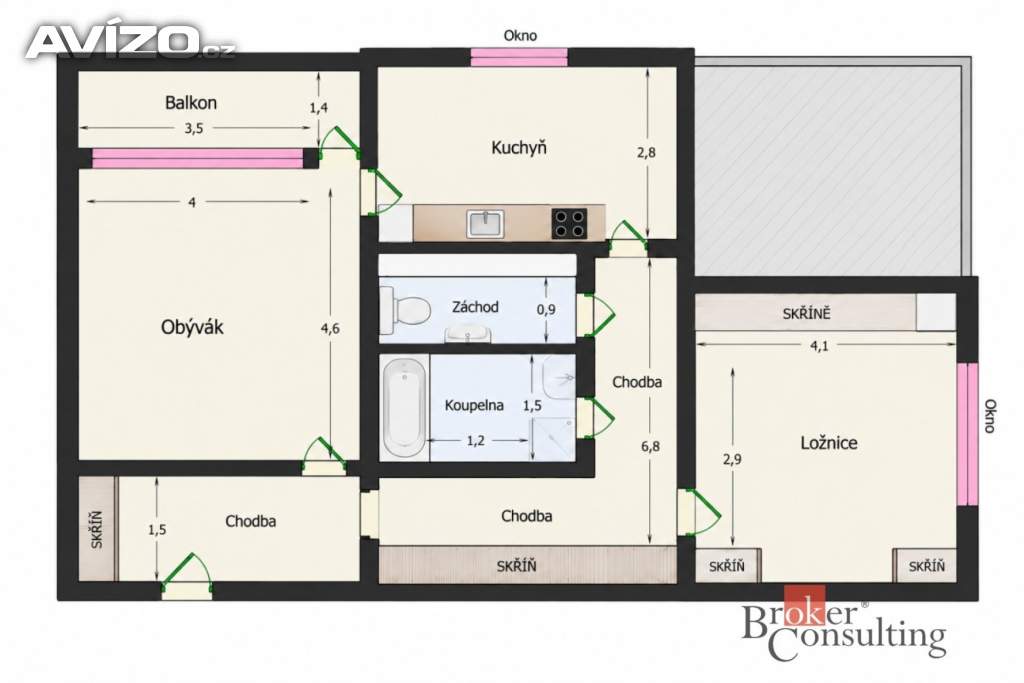 Foto inzerátu Pronájem bytu 2+1 70 m², Praha