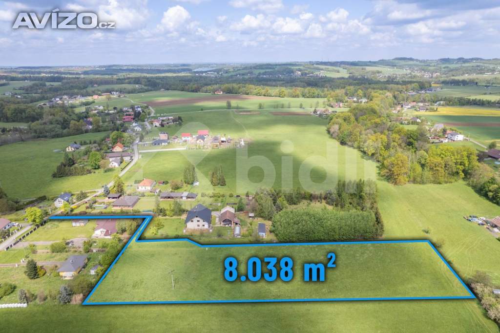 Prodej stavebního pozemku 8038 m2, Dolní Domaslavice
