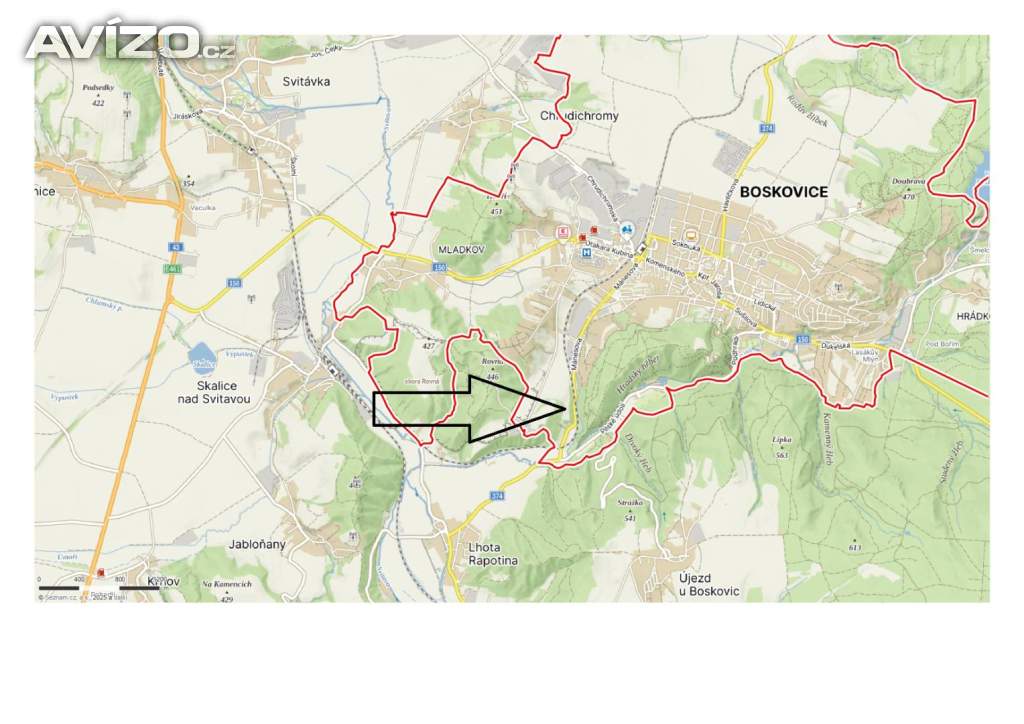 Pozemek Boskovice, 4182 m2