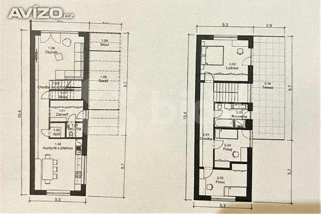 Foto inzerátu Řadový RD S 04, 4+1, 165 m2, garáž, 256 m2 zahrada, projekt Sedmdomů, Kladno
