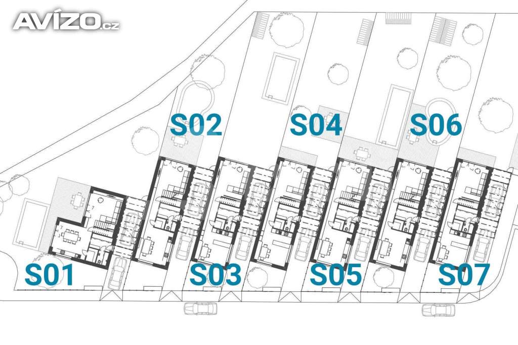 Foto inzerátu Řadový RD S 04, 4+1, 165 m2, garáž, 256 m2 zahrada, projekt Sedmdomů, Kladno