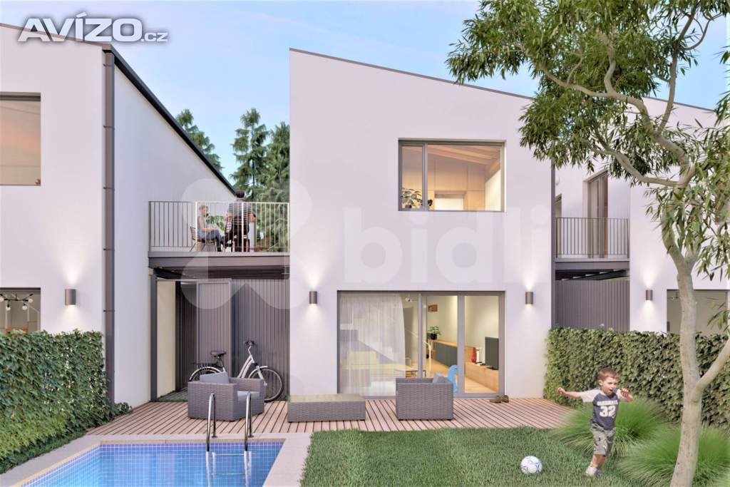 Foto inzerátu Krajní řadový RD S 01 4+1, 158 m2, garáž, 383 m2 zahrada, projekt Sedmdomů, Kladno