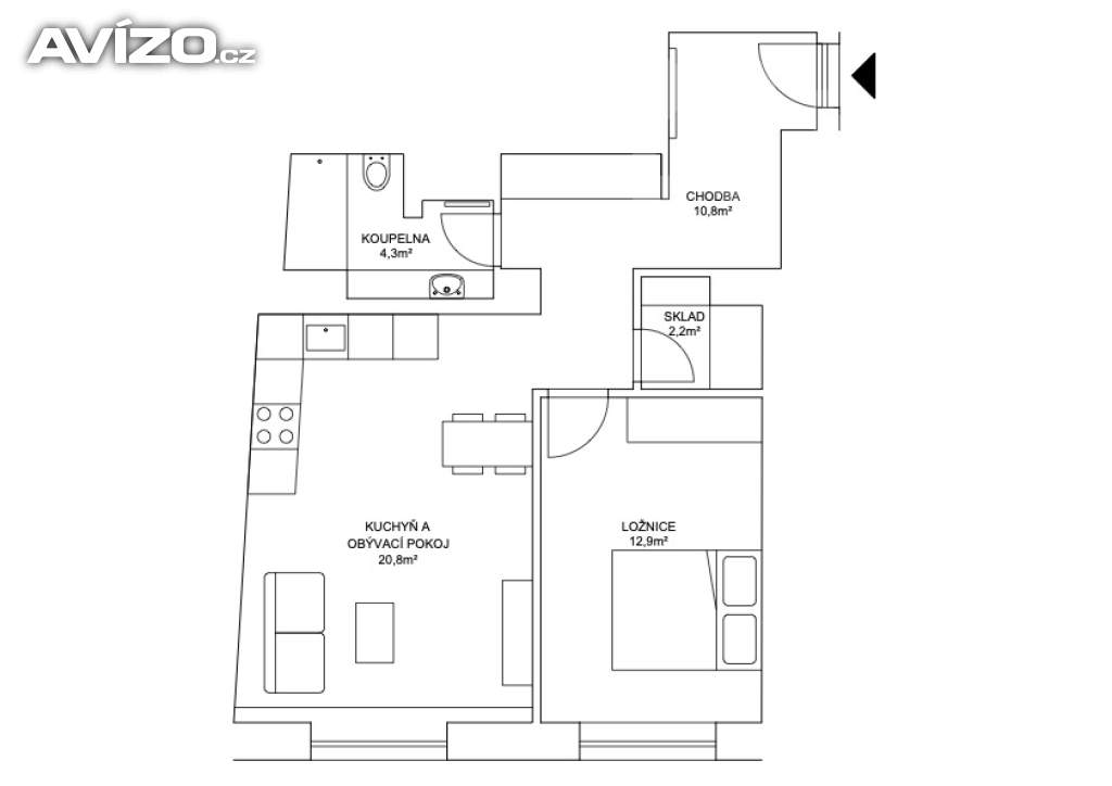 Foto inzerátu Moderní byt 2kk po kompletní rekonstrukci, 55m v centru Vršovic