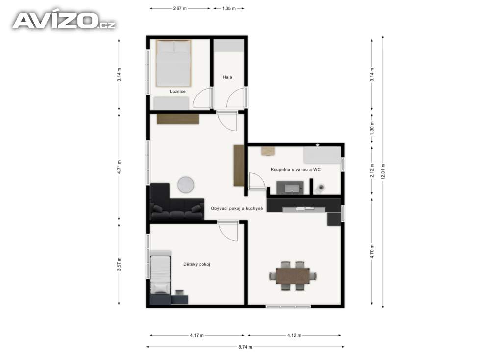 Foto inzerátu Prodej slunného bytu 3+1 75 m2, se zahradou 165 m2 v obci Janská