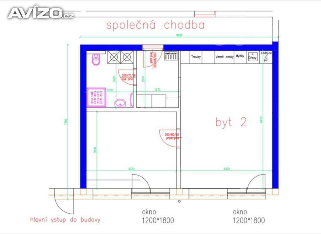 Foto inzerátu Pronájem prostorného bytu 2+kk v obci Vlčková