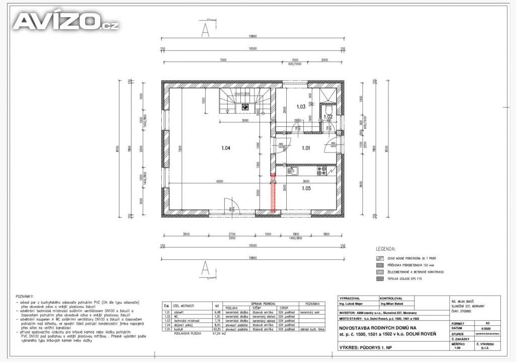 Foto inzerátu Prodej novostavby rodinného domu 5+kk, 140 m2,  pozemek 821 m2, Dolní Roveň