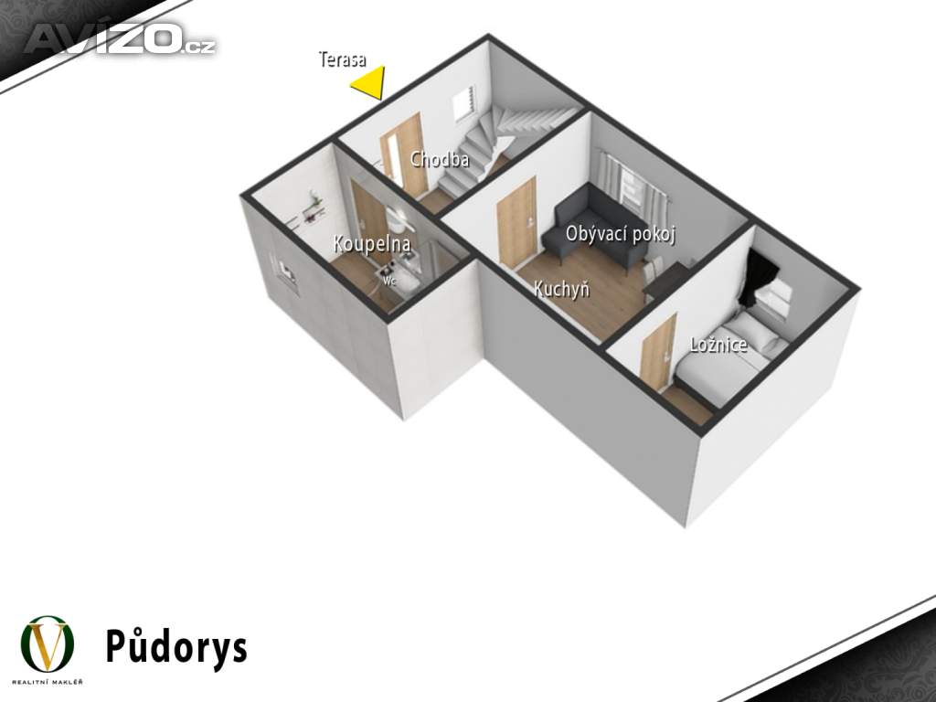 Foto inzerátu Útulná chata u Lipna se zahradou 3 ložnice 66m2