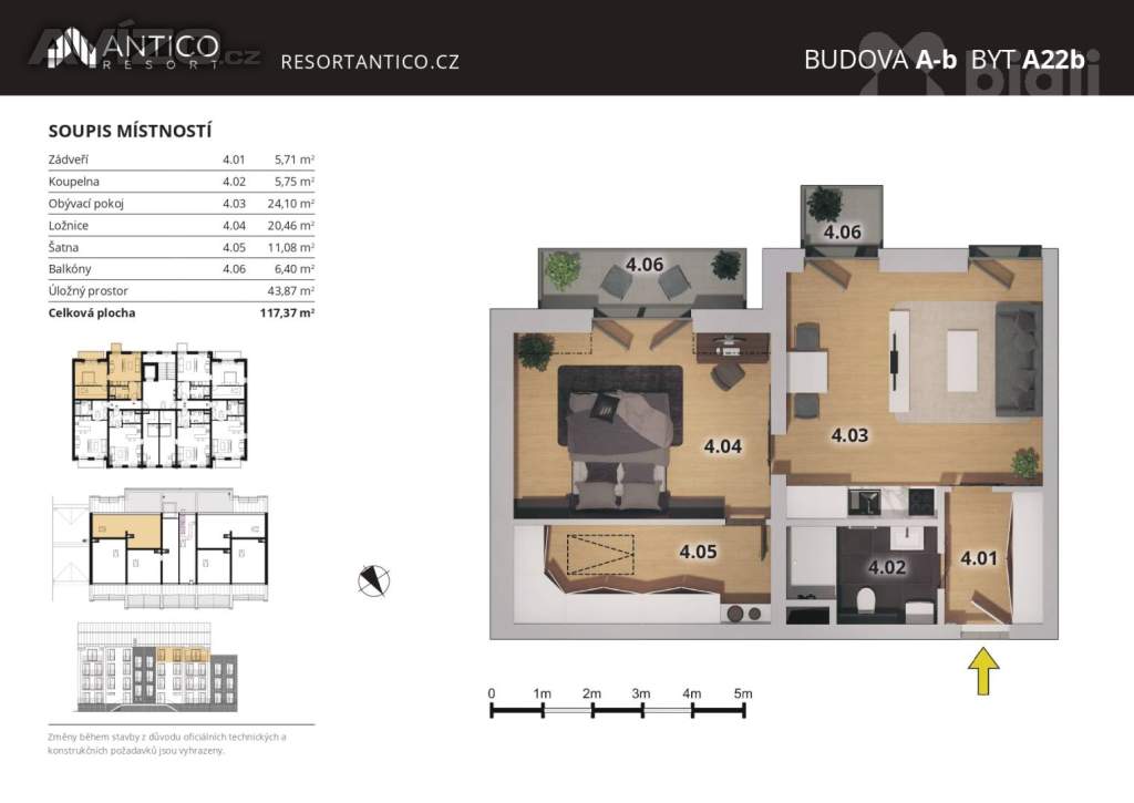 Foto inzerátu Moderní investiční byt 2+kk s dvěma balkony v Českém Brodě