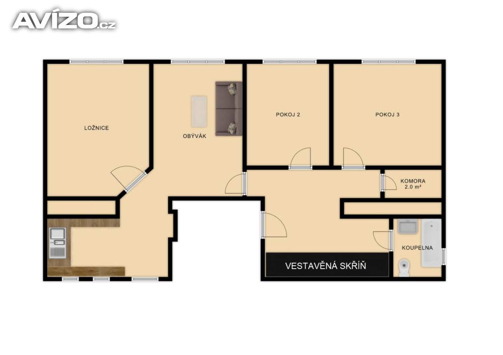 Foto inzerátu Prostorný byt 4+1 ve skvělé lokalitě u centra - Dvůr Králové n. L.