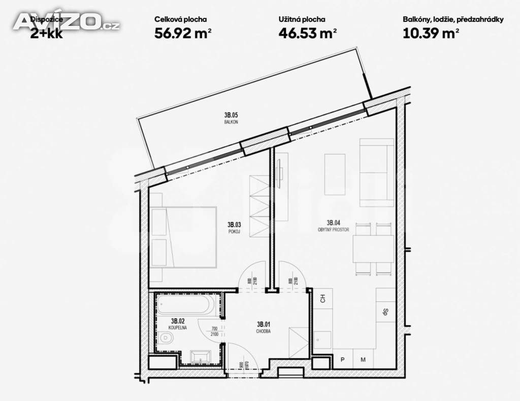 Foto inzerátu Pronájem, Byt 2+Kk, 57m2 s garážovým stáním, Husova ulice,  Pardubice,