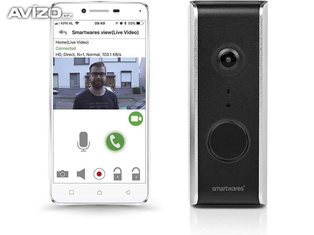Domovní zvonek s kamerou Smartwares DIC-23112 Wired  IP Wi-Fi  - nový,nepoužitý,záruka 