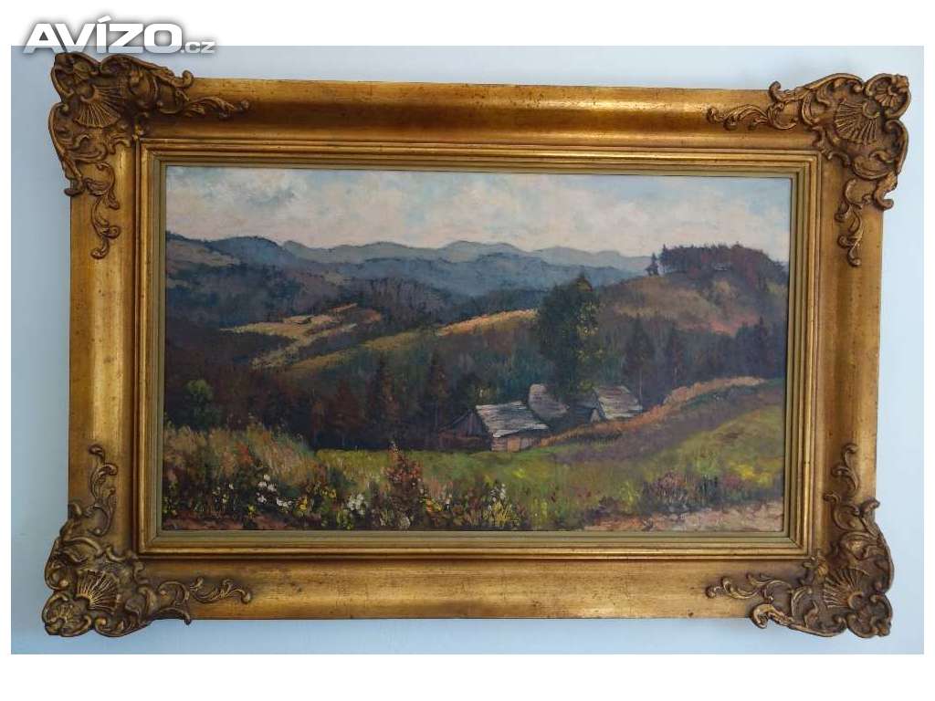 Bedřich Knopp - Z Gruně - Beskydy - obraz - olej na plátně