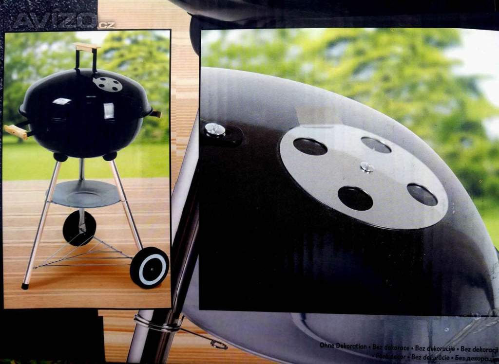 Zahradní kotlíkový gril na kolečkách grilovací plocha ⌀ 44cm  - nový