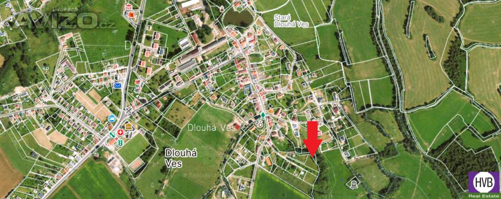 Stavební pozemek 1876m2 v obci Dlouhá Ves u Sušice