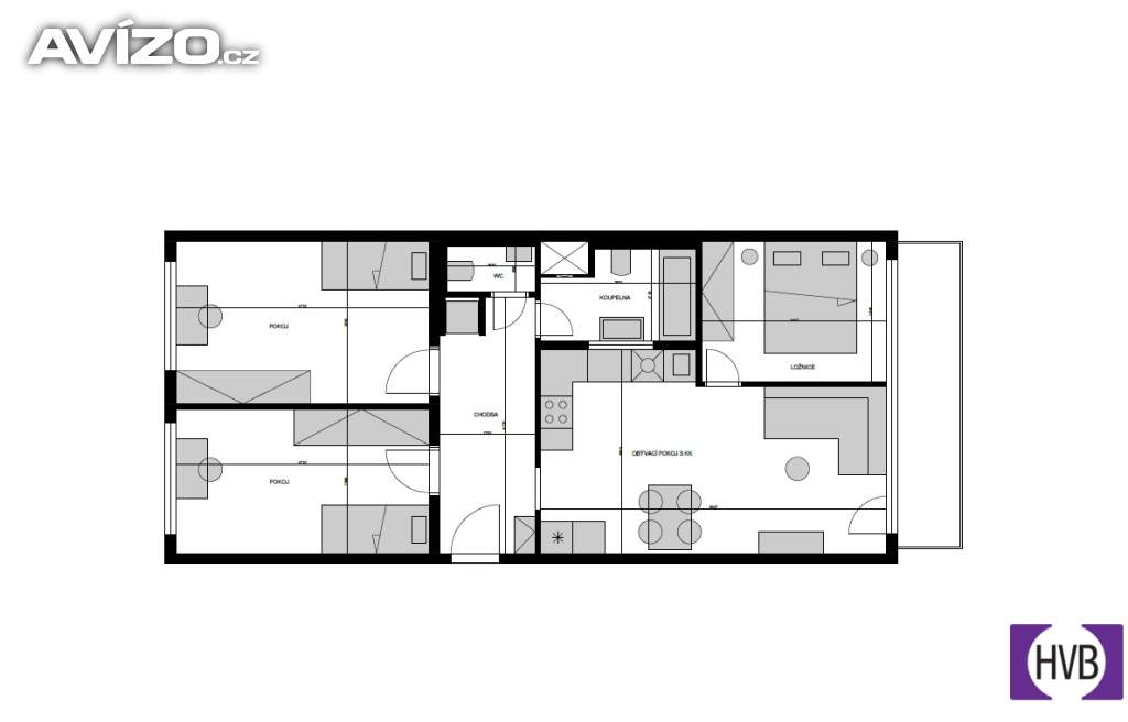 Foto inzerátu Prodej bytu 4+kk/OV/L, 82 m2,  ul. Hekrova, Praha - Háje