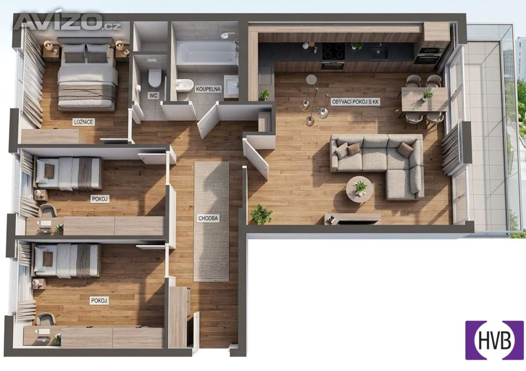Foto inzerátu Prodej bytu 4+kk/L, 76 m2, OV, ul. Místecká, Praha 9 Letňany