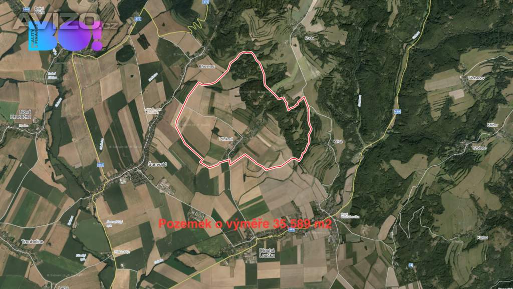Prodej pole, 35589 m², Plinkout