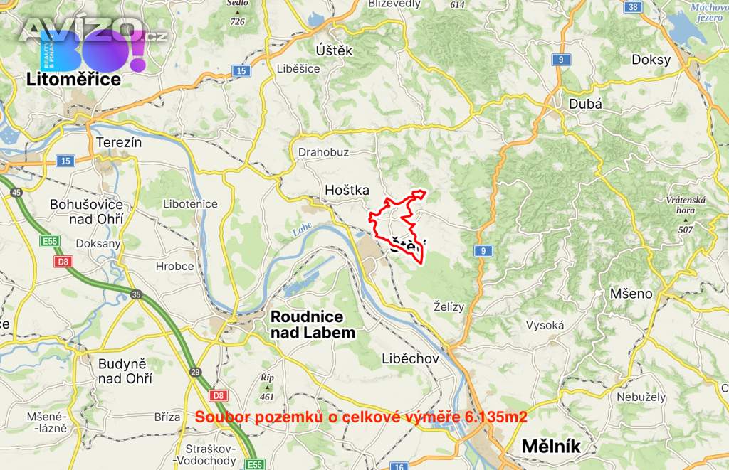 Prodej pole, 6135 m², Radouň u Štětí