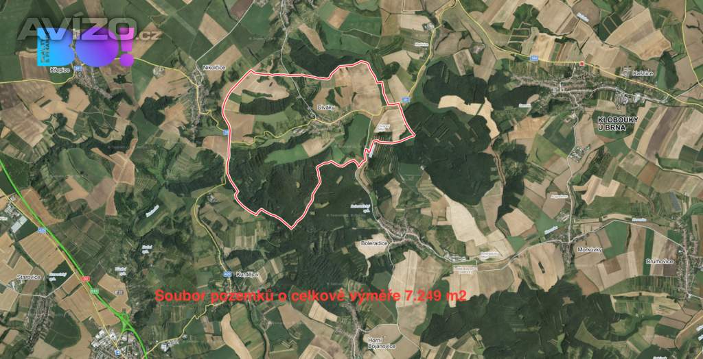 Prodej pole, 7249 m², Diváky
