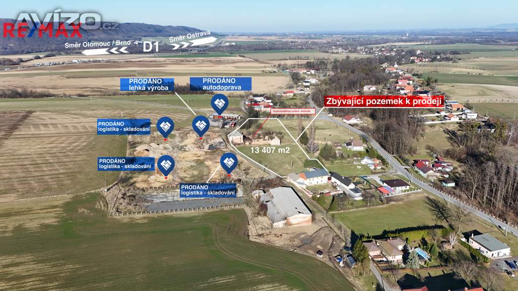 Prodej bývalé zemědělské usedlosti s pozemky o celkové výměře 13 407 m2 v obci Vražné - Hynčice