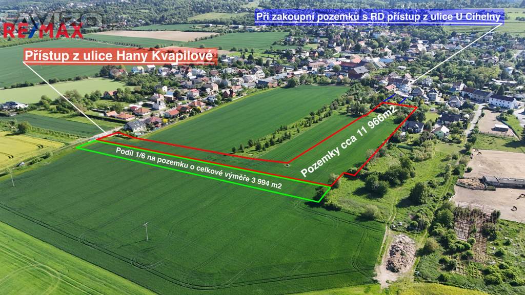 Prodej souboru pozemků, 12 597m2, Olomouc -  Droždín