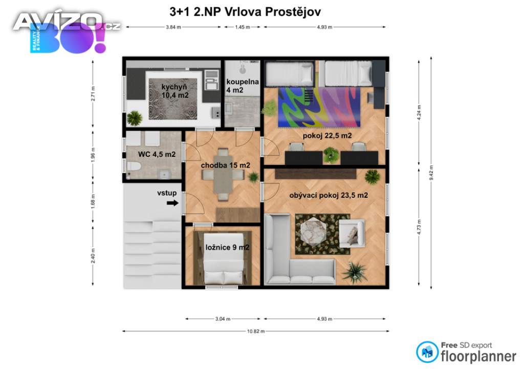 Foto inzerátu Prodej bytu 4+1 se zahradou a garáží, ul. Vrlova, Prostějov