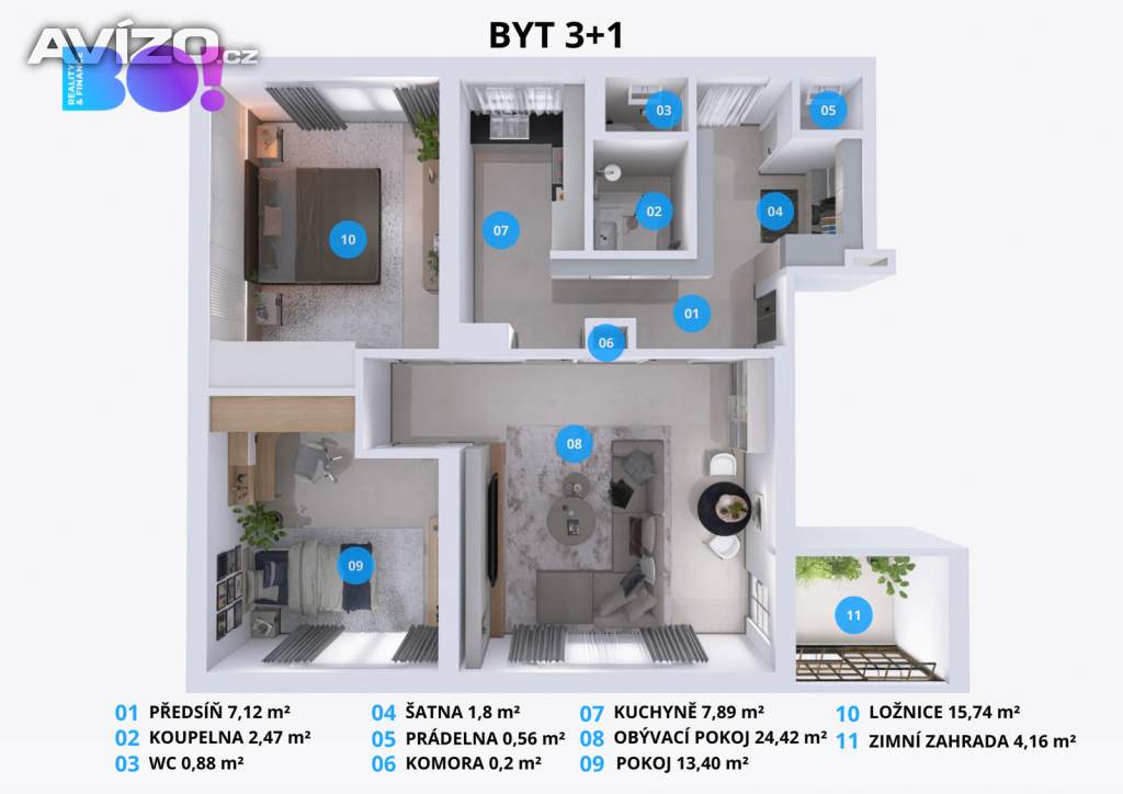 Foto inzerátu Pronájem bytu 3+1, 74 m², ul. Habrová, Třinec