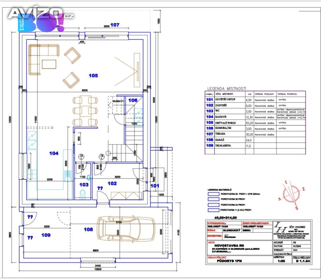 Foto inzerátu Prodej stavební parcely se schváleným projektem rodinného domu, Olomouc-Svatý Kopeček