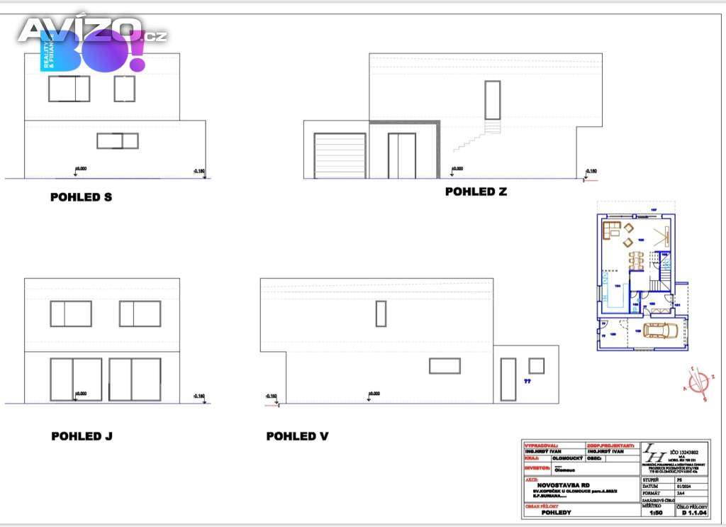 Foto inzerátu Prodej stavební parcely se schváleným projektem rodinného domu, Olomouc-Svatý Kopeček