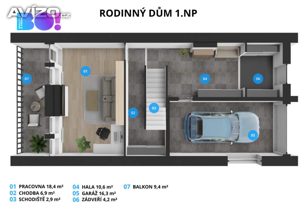 Foto inzerátu Luxusně zrekonstruovaný řadový dům 239 m² s pozemkem 508 m², na ul. Hýlová, Ostrava – Výškovice
