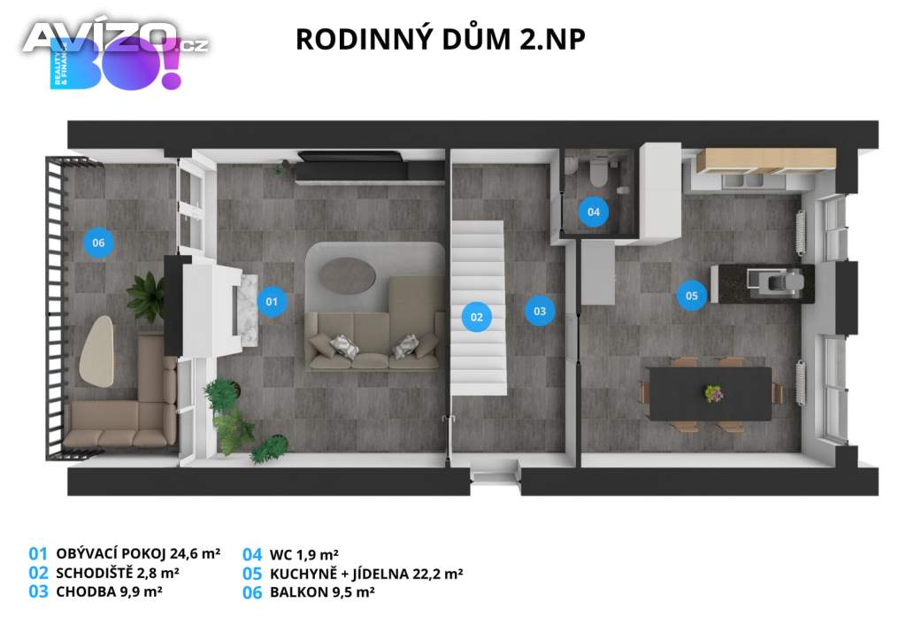 Foto inzerátu Luxusně zrekonstruovaný řadový dům 239 m² s pozemkem 508 m², na ul. Hýlová, Ostrava – Výškovice