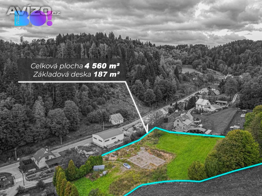 Foto inzerátu Prodej stavebního pozemku se základovou deskou a projektem, 4 560 m², Hanušovice