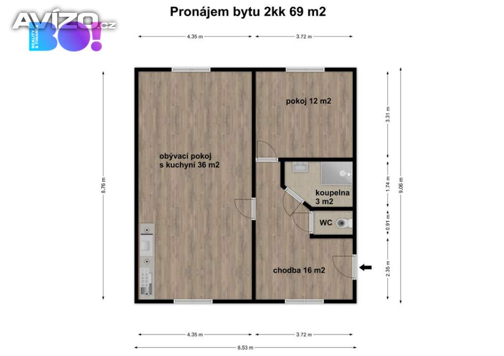 Foto inzerátu Pronájem bytu 2+kk po rekonstrukci, Kralice na Hané, ul. U mlýna