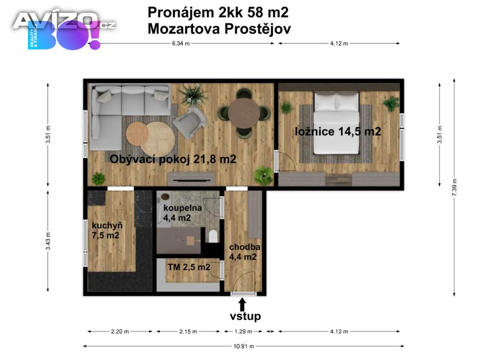 Foto inzerátu Pronájem exklusivního bytu 2+kk po kompletní rekonstrukci, Prostějov