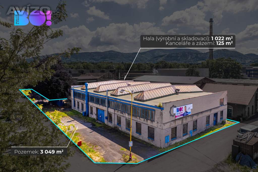 Prodej výrobní haly 1147 m², pozemek 3049 m², Frýdlant nad Ostravicí