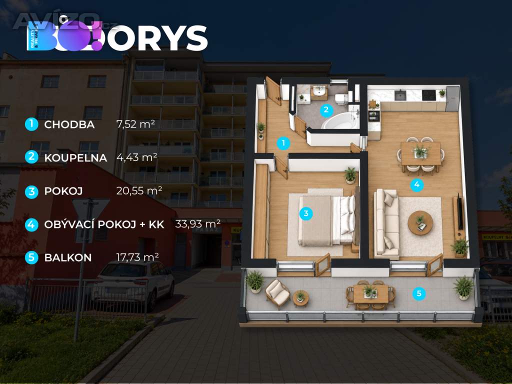 Foto inzerátu Prodej bytu 2+kk s garážovým stáním, Kroměříž