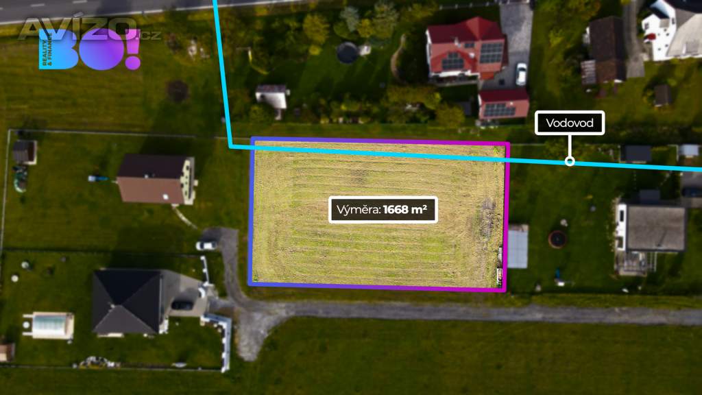 Prodej stavebního pozemku 1668 m², Ropice