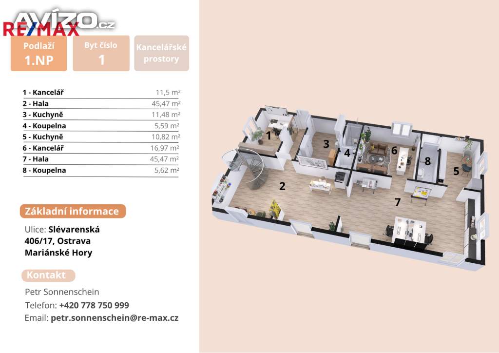 Pronájem kanceláří 188m2 v Mariánských Horách