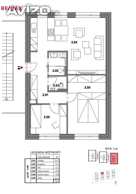 Foto inzerátu Nový moderní byt 3+kk o velikosti 68,3 m² - Viladomy Jistebník