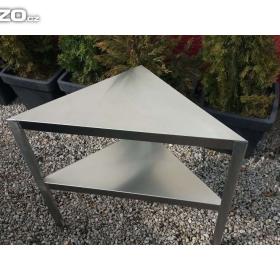 Fotka k inzerátu Regál nerez 56 x 56 cm rohový, pro zahradní domky a skleníky  / 17940169