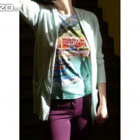 Foto inzerátu Svetřík - kardigan světle zelenkavý / mint, vel. L