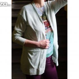 Foto inzerátu Svetřík - kardigan světle zelenkavý / mint, vel. L