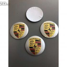 Středové pokličky / samolepky alu kola PORSCHE stříbrný 56 mm / 15840415