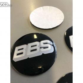 Foto inzerátu Středové pokličky / samolepky alu kola BBS černá / stříbrný nápis