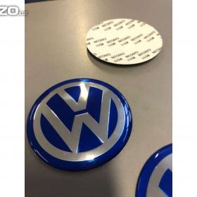 Foto inzerátu 65mm Středové pokličky / samolepky alu kol VW Modré