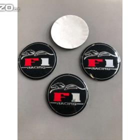 Středové pokličky / samolepky alu F1 Racing černé / 15840514