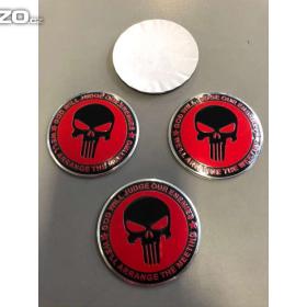 Středové pokličky /samolepky alu kola Punisher RED / 15842863